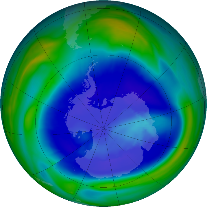 Antarctic ozone map for 05 September 2006
